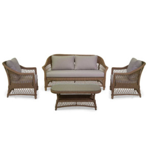 Salotto alluminio polyrattan Murrieta 2 posti naturale elegante