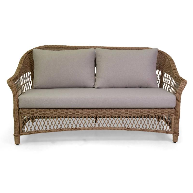 Salotto alluminio polyrattan Murrieta 2 posti naturale elegante