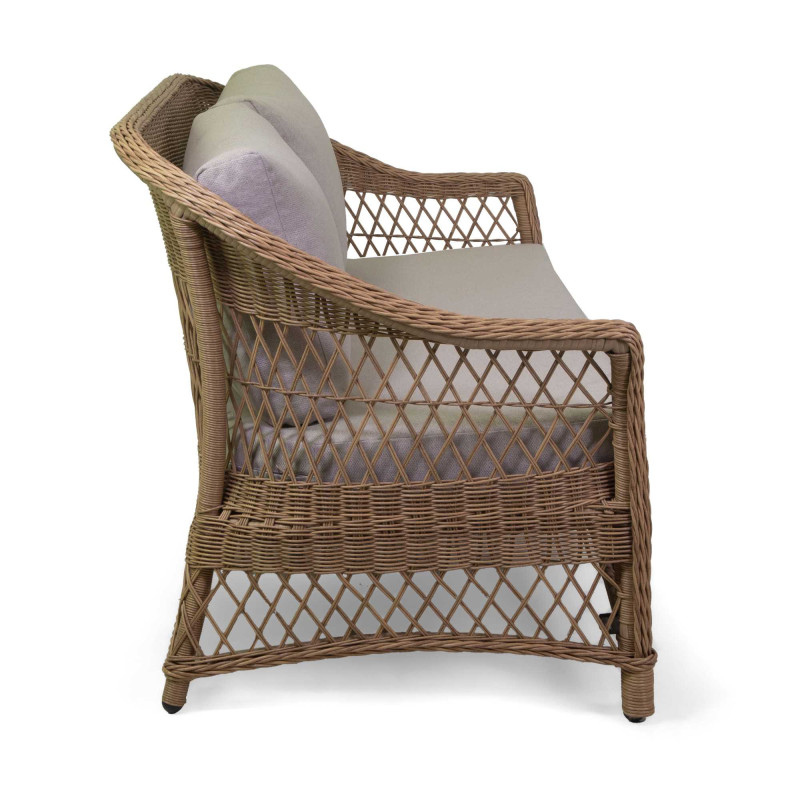 Salotto alluminio polyrattan Murrieta 2 posti naturale elegante