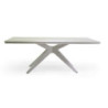 Tavolo alluminio Coronado top pietra bianco 200x100 cm giardino