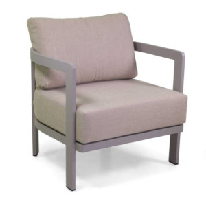 Zoom Salotto alluminio Aledo 2 posti tortoracon cuscini beige