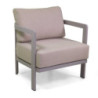 Salotto alluminio Aledo 2 posti tortora con cuscini beige