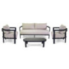 Salotto alluminio Aledo 2 posti antracite cuscini beige elegante