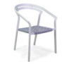 Poltrona alluminio Aledo bianco corda grigio chiaro 57x58,5xH85