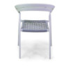 Poltrona alluminio Aledo bianco corda grigio chiaro 57x58,5xH85