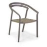 Poltrona alluminio Aledo tortora corda beige 57x58,5xH85 cm