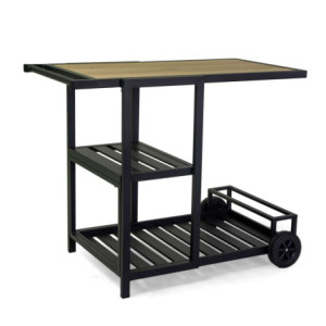 Carrello cucina alluminio Idaho antracite top SPC 100x54x81 cm