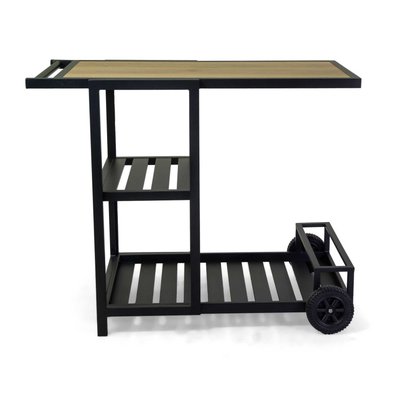 Carrello cucina alluminio Idaho antracite top SPC 100x54x81 cm