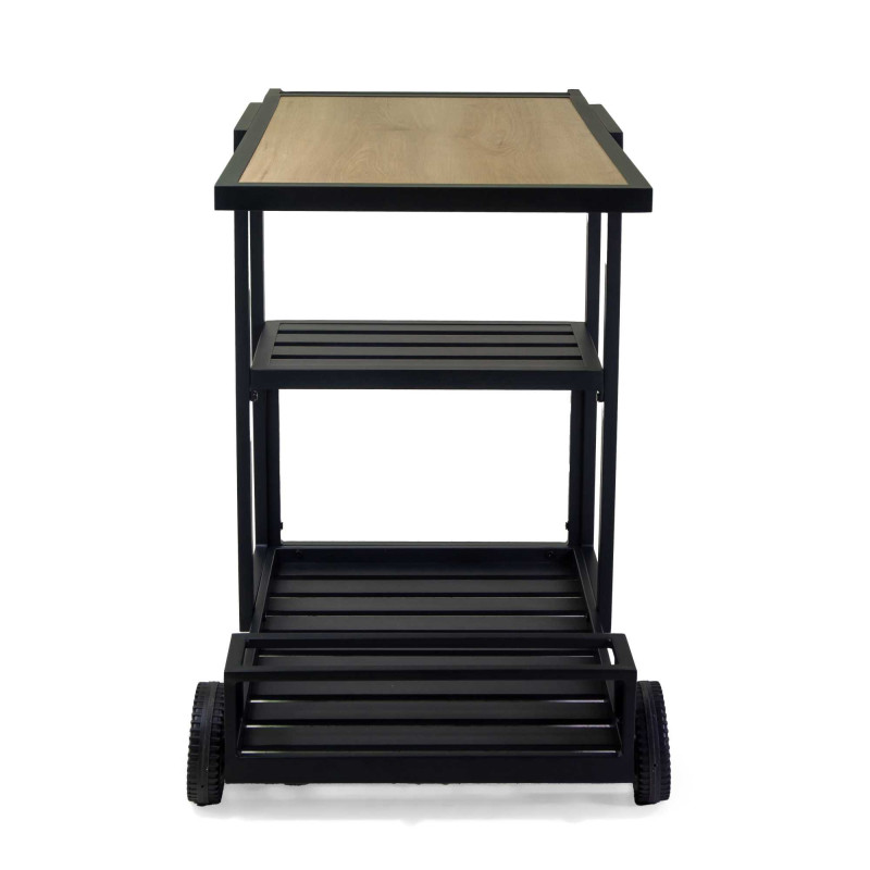 Carrello cucina alluminio Idaho antracite top SPC 100x54x81 cm