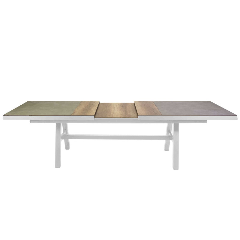 Tavolo alluminio Riverside allungabile bianco HPL 243-303x102
