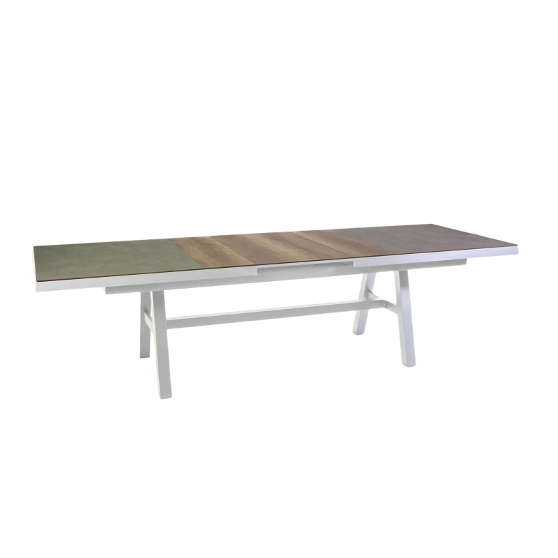 Tavolo alluminio Riverside allungabile bianco HPL 243-303x102