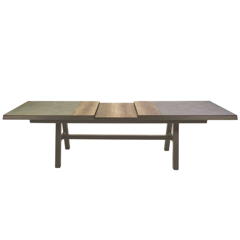 Tavolo alluminio Riverside allungabile tortora HPL 243-303x102