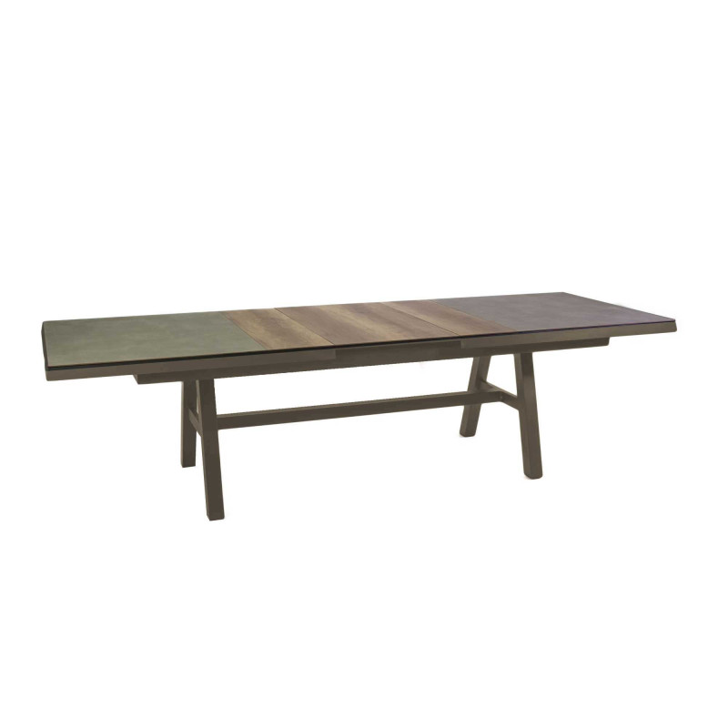 Tavolo alluminio Riverside allungabile tortora HPL 243-303x102