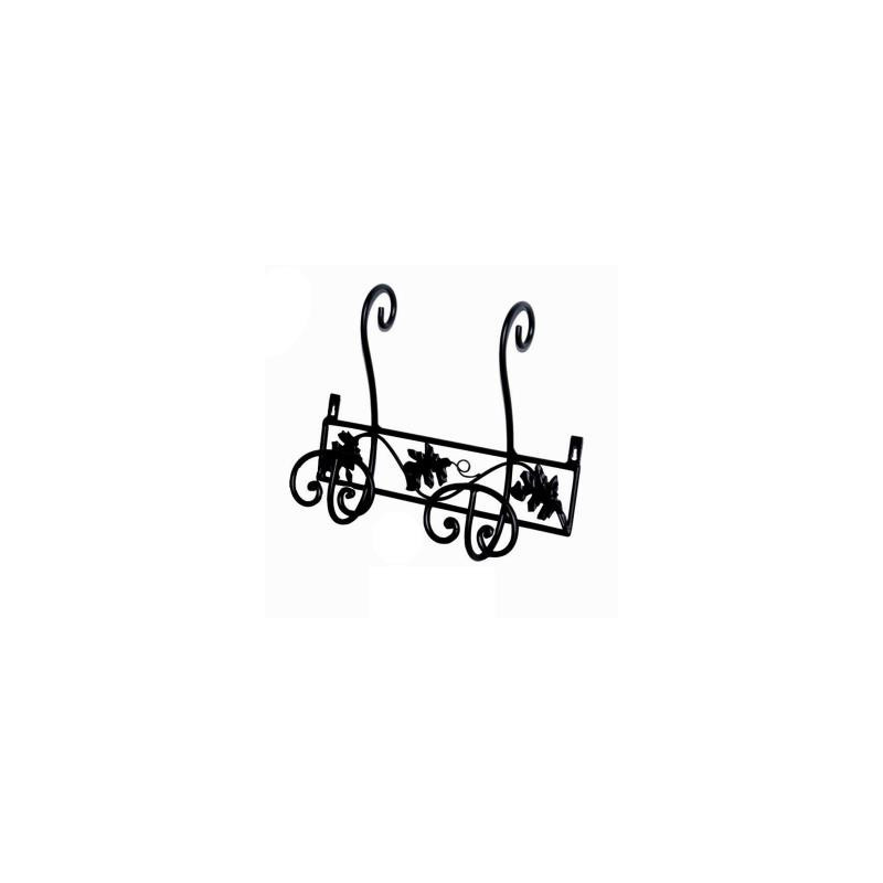 Attaccapanni a muro metallo nero 2 posti 30x31x10 cm design moderno