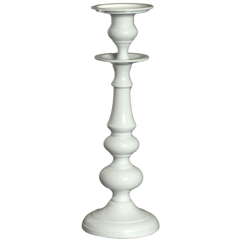 Portacandele alluminio bianco Ø13x37 cm elegante e moderno