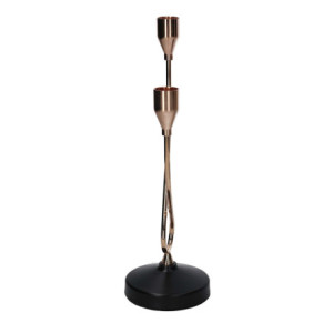 Zoom Portacandele metallo 2 posti oro cm 14x8h30
