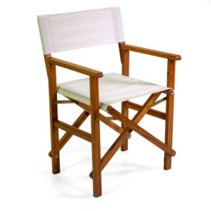 Poltrona legno e tessuto olefin regista Miramar naturale cm 51x55,5h82