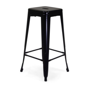 Sgabello ferro New Bristol nero 42x42x76 cm industriale moderno