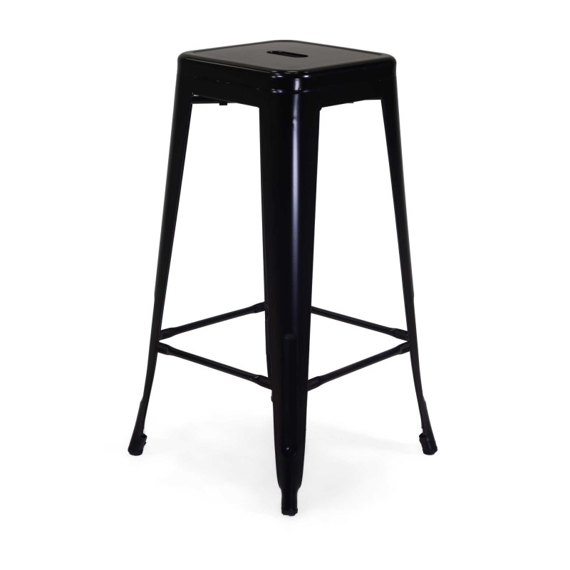 Sgabello ferro New Bristol nero 42x42x76 cm industriale moderno