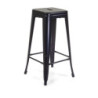 Sgabello ferro New Bristol nero 42x42x76 cm industriale moderno