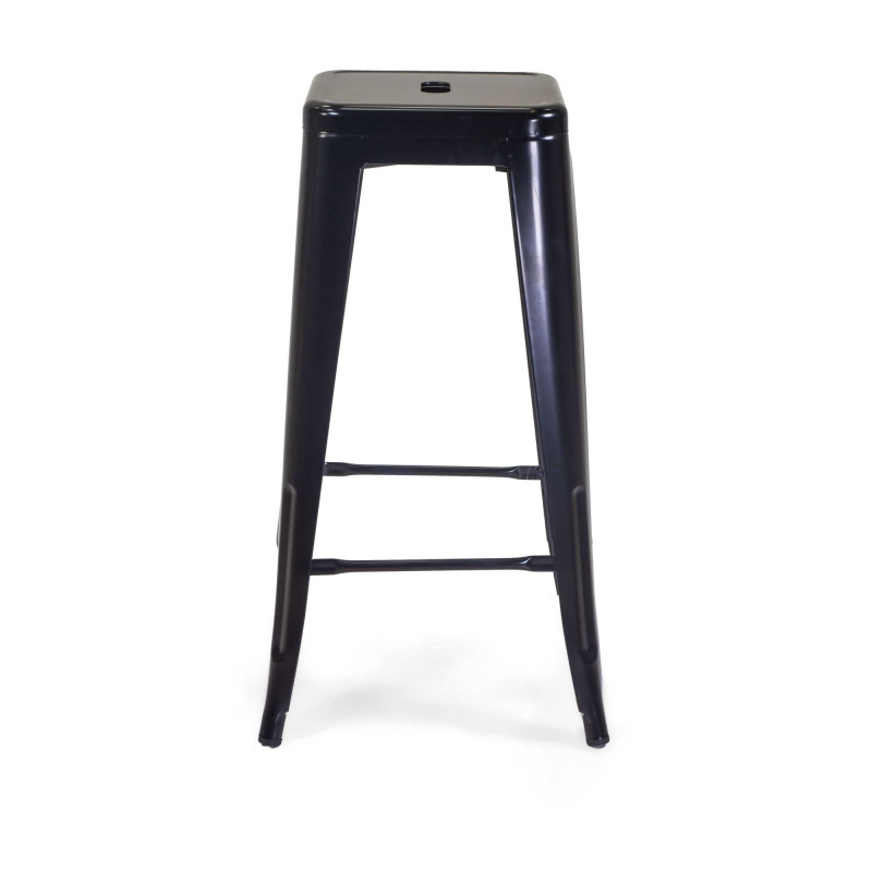 Sgabello ferro New Bristol nero 42x42x76 cm industriale moderno