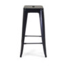 Sgabello ferro New Bristol nero 42x42x76 cm industriale moderno