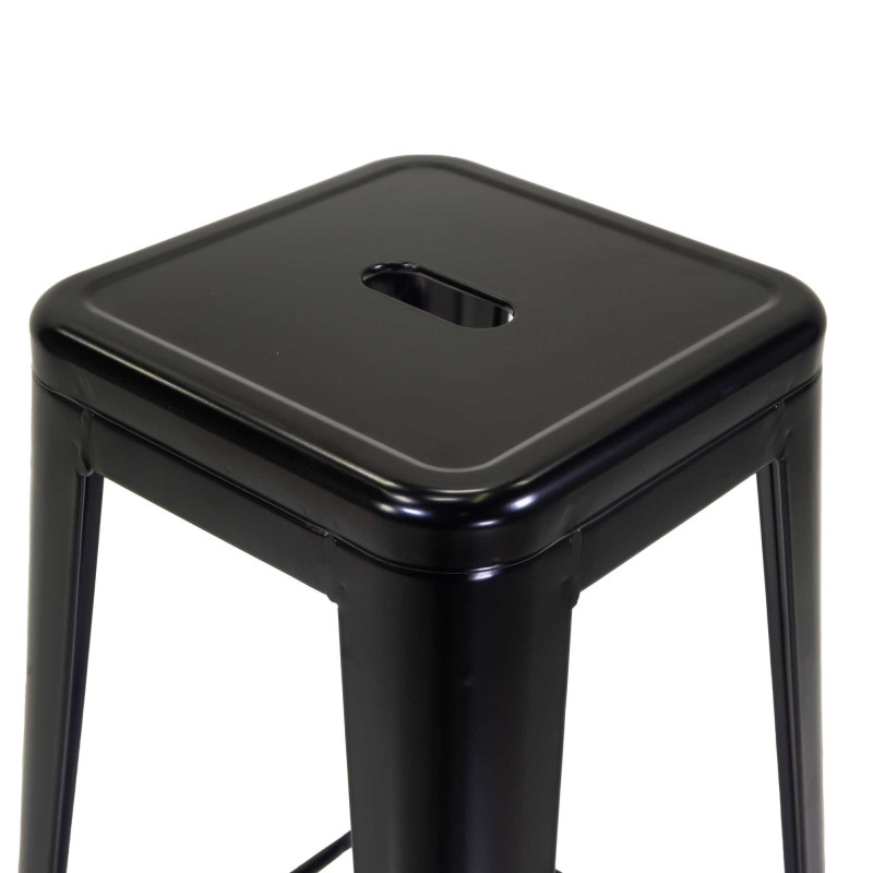 Sgabello ferro New Bristol nero 42x42x76 cm industriale moderno