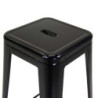 Sgabello ferro New Bristol nero 42x42x76 cm industriale moderno