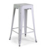 Sgabello ferro New Bristol bianco antico 42x42xH76 cm