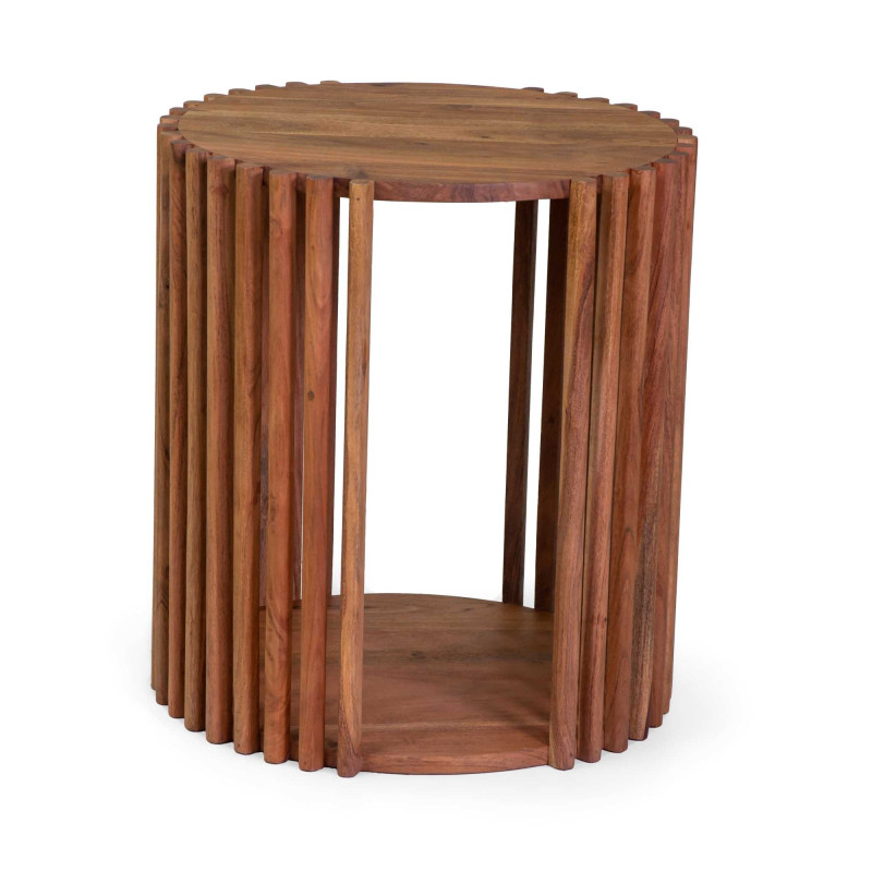 Tavolino legno Kerala naturale Ø45x50 cm elegante giardino
