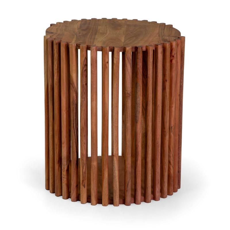 Tavolino legno Kerala naturale Ø45x50 cm elegante giardino