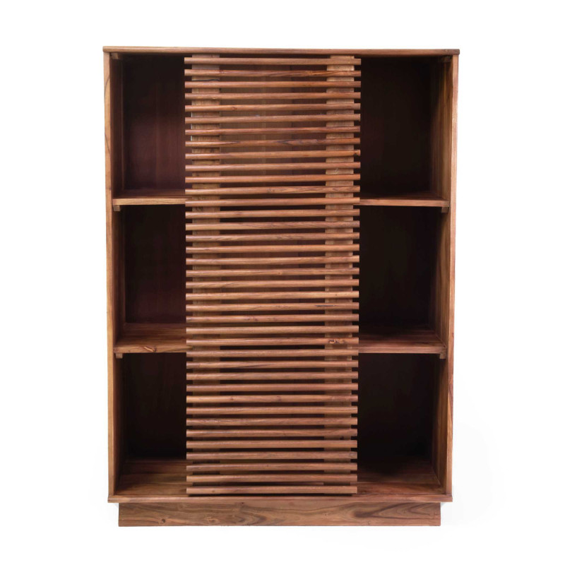 Mobile libreria legno Kerala naturale 90x45xH125 cm elegante