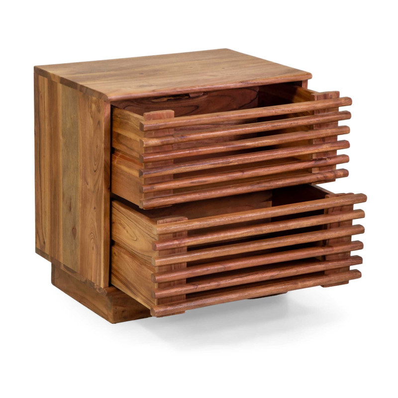 Mobile comodino legno Kerala naturale 50x35xH50 cm elegante