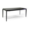 Tavolo metallo allungabile Rogers top pietra 180-240x90h75 moderno