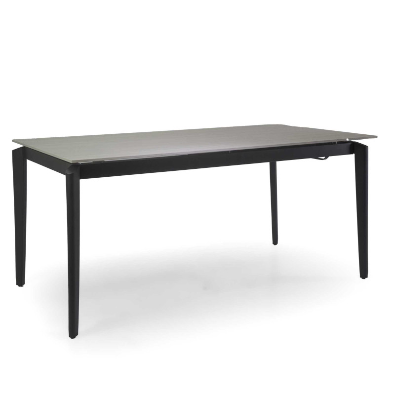 Tavolo metallo allungabile Rogers top pietra 180-240x90x75 cm