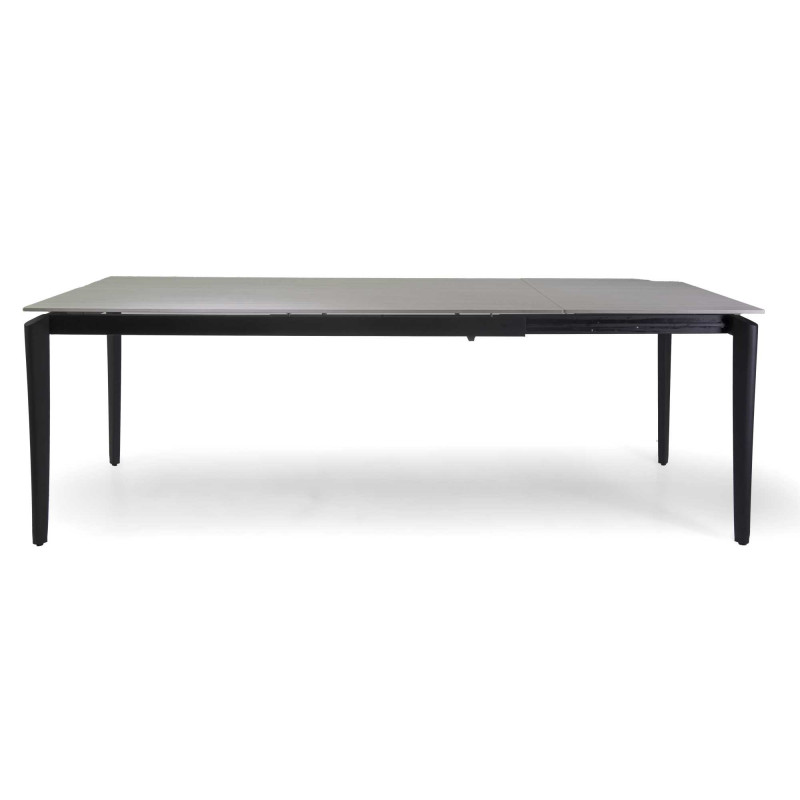 Tavolo metallo allungabile Rogers top pietra 180-240x90x75 cm
