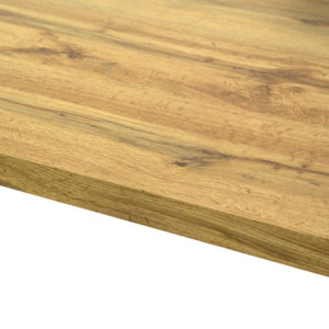 Zoom Tavolo metallo Canberra nero con top legno naturale cm 160x90h75