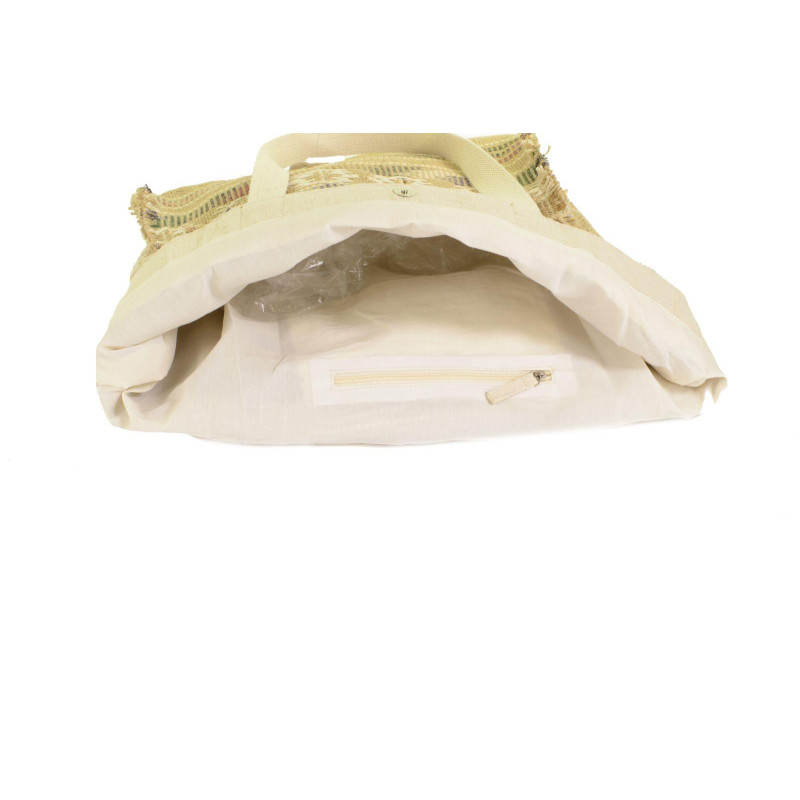 Borsa tessuto rosa viola con manici cm 40/60h40/65x15