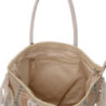 Borsa tessuto righe arancioni con nappe 40x13x32 cm trendy