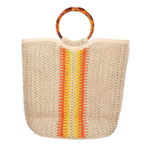 Zoom Borsa crema e giallo cm 38x15h33/45