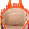 Borsa multicolor con frange arancioni 38x9h32-50 cm originale