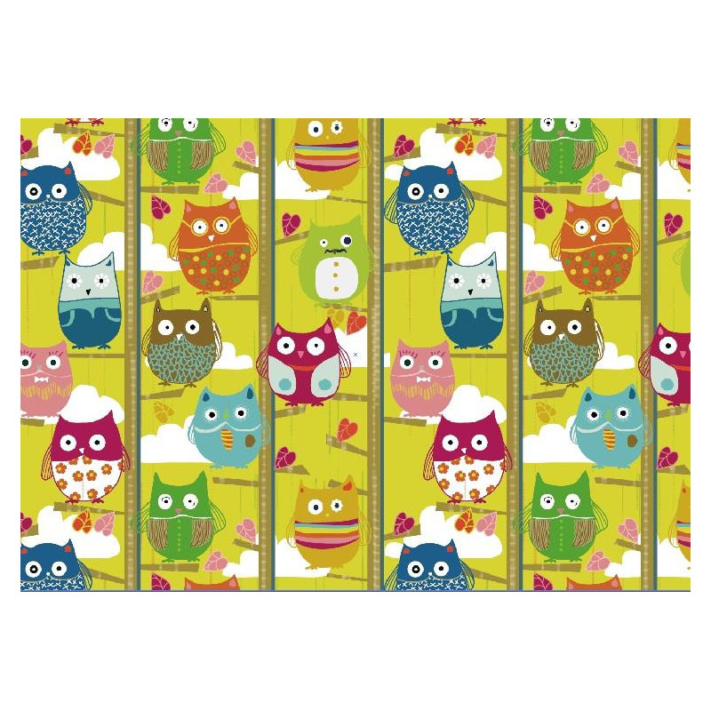 Scatola cartone 1/5 gufi 40,5x17x8 cm decorativa e pratica