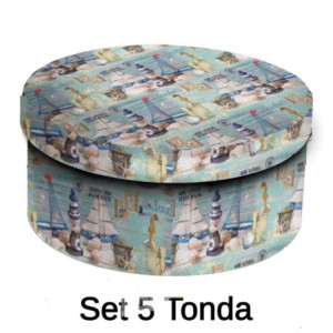 Scatola cartone 1/5 barche tondo CMO40,5H17,8x33 cm resistente