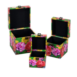 Zoom Scatola ecopelle 1-3 multicolor quadro cm 22x22h22
