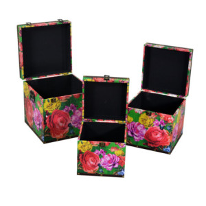 Zoom Scatola ecopelle 1-3 multicolor quadro cm 30,5x30,5h30,5