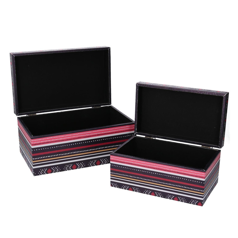 Scatola ecopelle fiori multicolor rettangolare 30x18x15 cm casa
