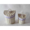 Cesta pensile vimini lavanda mezzaluna 28x21 H22/29 cm naturale