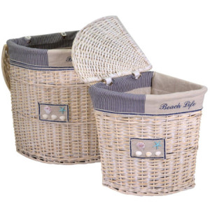 Zoom Cestone vimini mare 1-2 conchiglie crema angolare cm 42x42h56