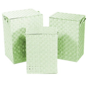 Cestone poliestere verde chiaro rettangolare 40x30x55cm