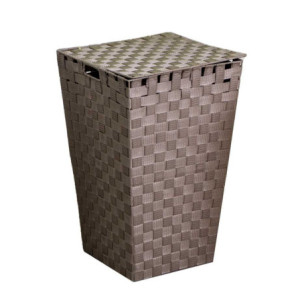 Cestone poliestere tortora quadro 33x33x53 cm contenitore pratico